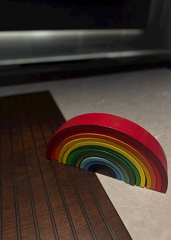 Renkli Ahşap Gökkuşağı Eğitici Oyuncak - Görsel 2