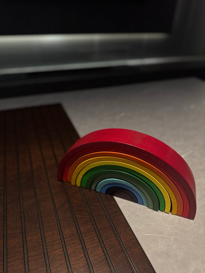 Renkli Ahşap Gökkuşağı Eğitici Oyuncak - Görsel 2