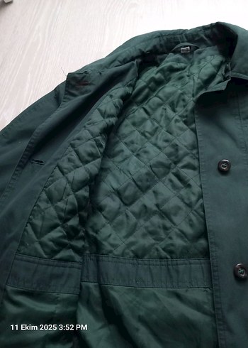 Düğmeli Koyu Yeşil Ceket/Mont - Görsel 2