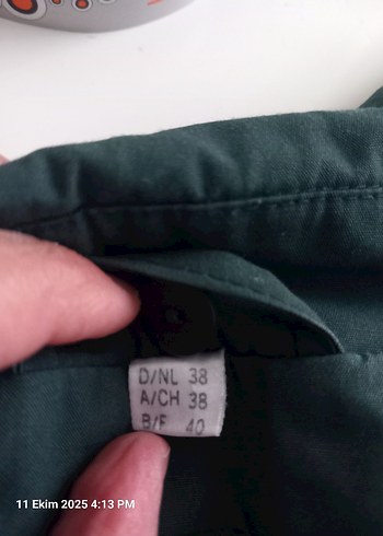 Düğmeli Koyu Yeşil Ceket/Mont - Görsel 5