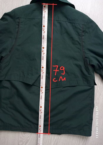 Düğmeli Koyu Yeşil Ceket/Mont - Görsel 9