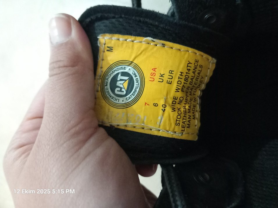 Siyah Orijinal CAT bot - Görsel 5