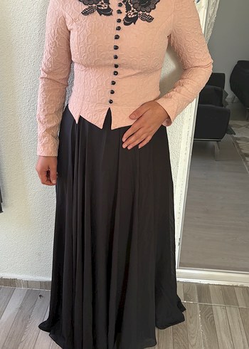 Düğmeli tesettür Elbise