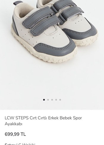 Gri Beyaz Erkek Çocuk Spor Ayakkabı Velcro - Görsel 2