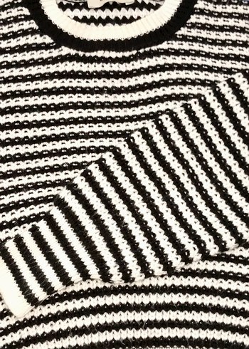 Zebra Desenli Kadın Kısa Kazak - Görsel 2