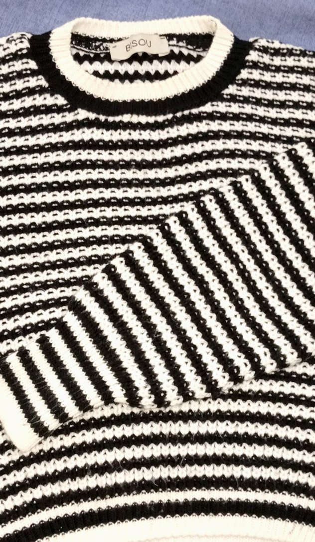 Zebra Desenli Kadın Kısa Kazak - Görsel 2