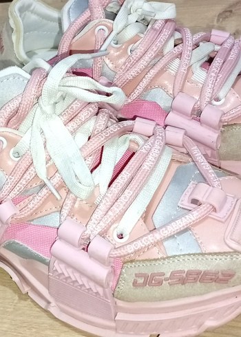 Pembe Platform Topuklu Kadın Spor Ayakkabı - Görsel 2