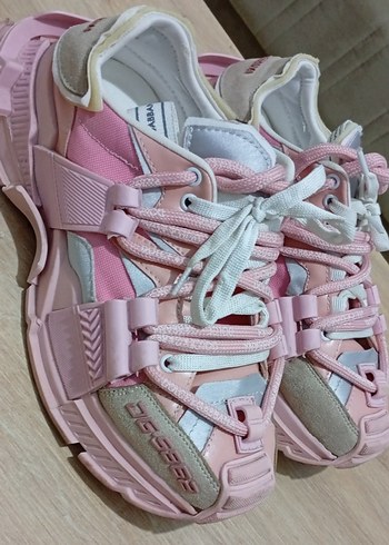 Pembe Platform Topuklu Kadın Spor Ayakkabı - Görsel 4