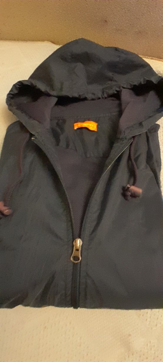 Erkek Lacivert Kapüşonlu Fermuarlı  su gecirmez Yağmurluk - Görsel 2