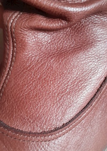 Kahverengi Deri Topuklu Kadın Bot - Görsel 4