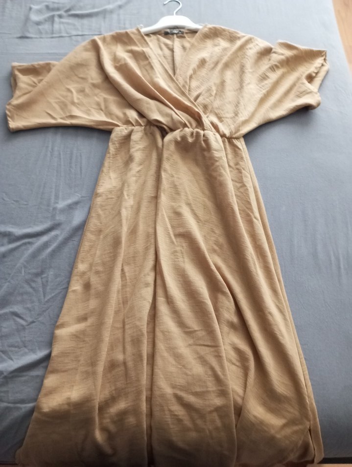 Elbise V Yaka Drapeli boy 116 kol boyu 40 m L bedene uygundur - Görsel 2