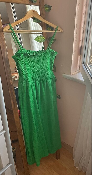 H&m askılı midi elbise