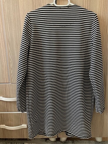 l Beden Siyah beyaz çizgili blazer ceket