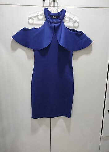 Mavi tasarım şık elbise - Görsel 3