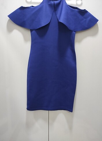 Mavi tasarım şık elbise - Görsel 4