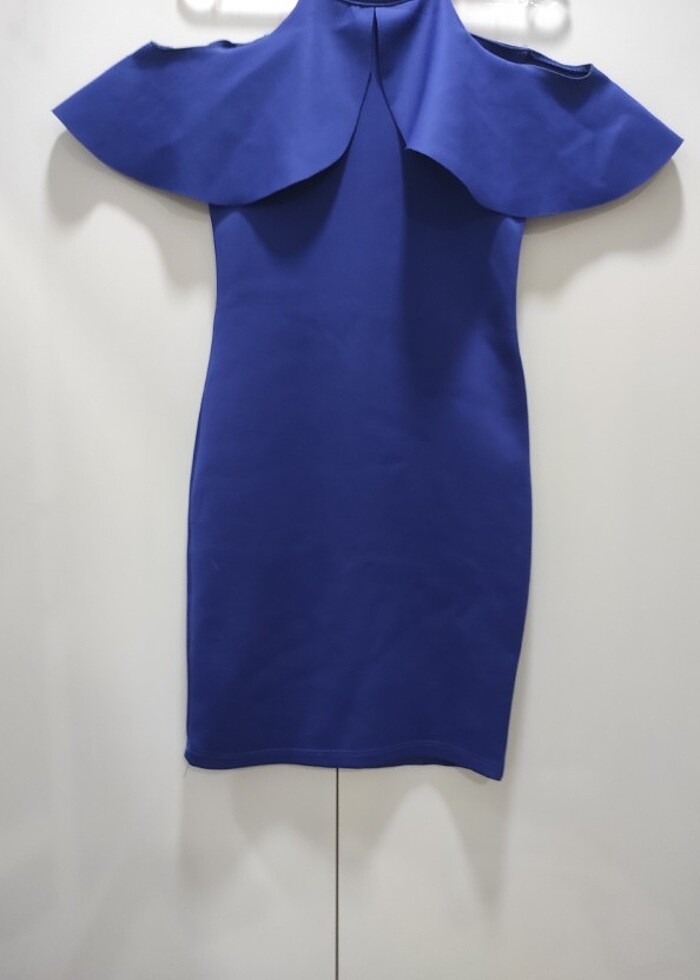 Mavi tasarım şık elbise - Görsel 4