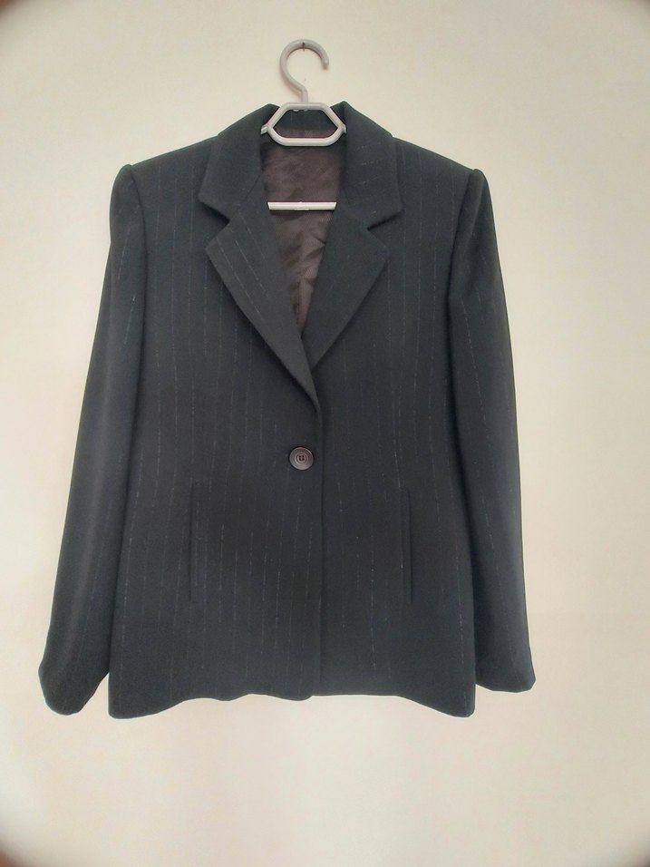 Düğmeli Siyah Kadın Blazer Ceket - Görsel 2