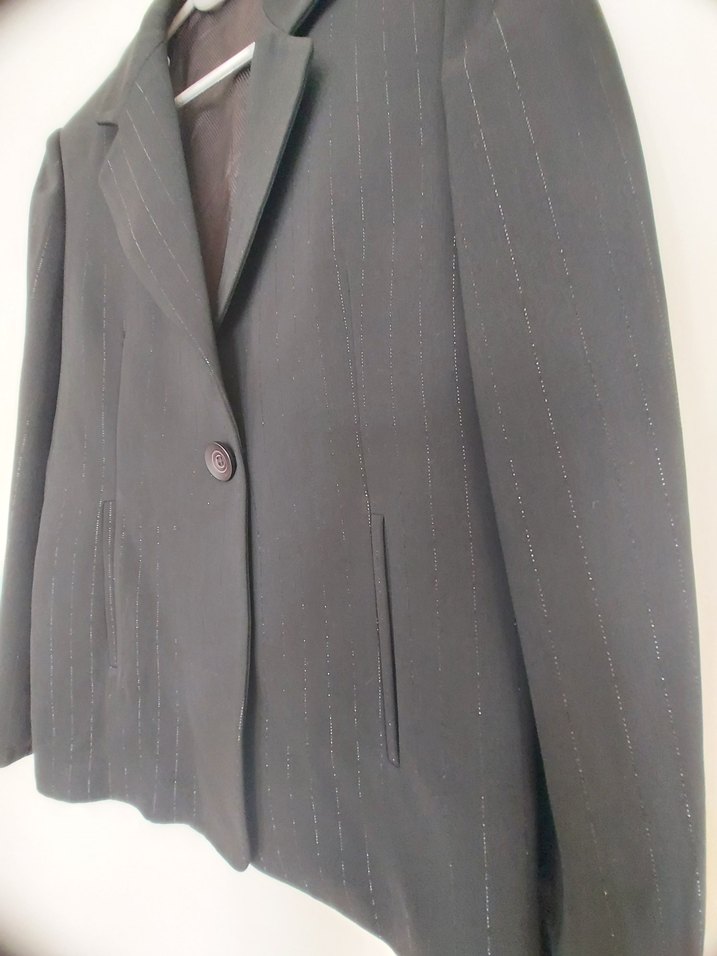 Düğmeli Siyah Kadın Blazer Ceket - Görsel 3