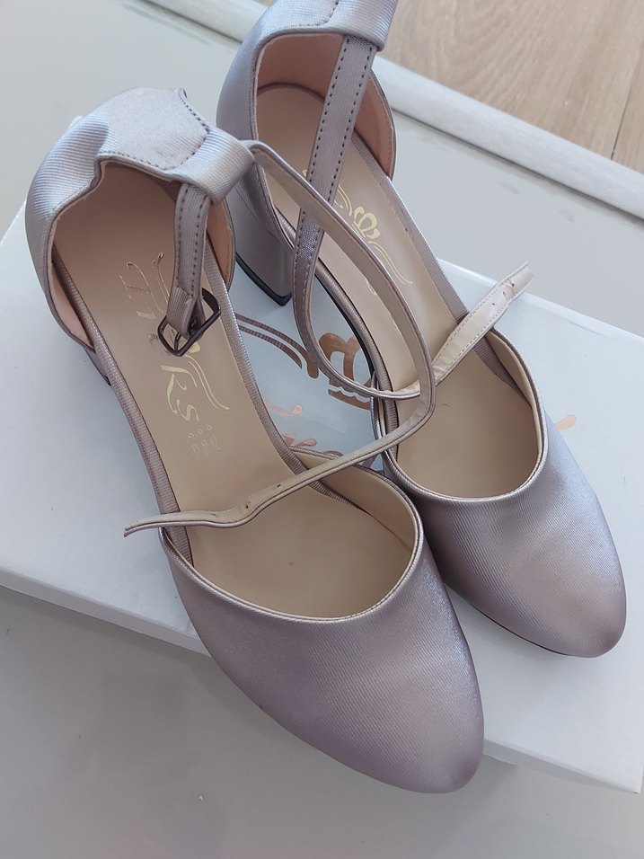 Kadın Topuklu rose pudra Kemerli Ayakkabı yeni kutusunda - Görsel 3