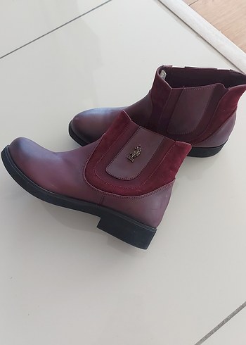 Bordo Süet Tokalı Kadın Günlük Bot - Görsel 3