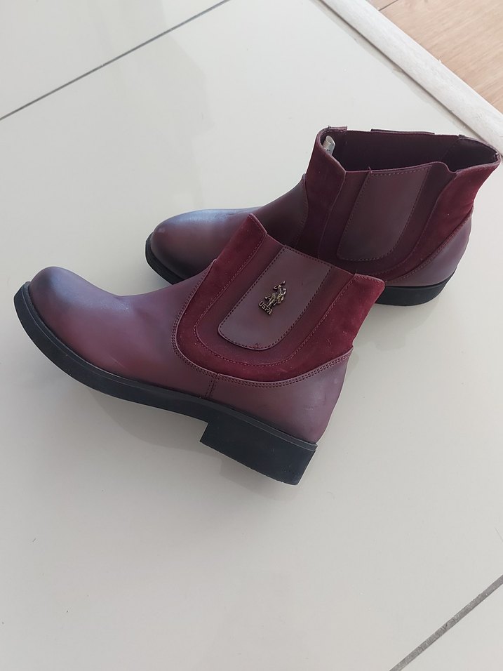 Bordo Süet Tokalı Kadın Günlük Bot - Görsel 3