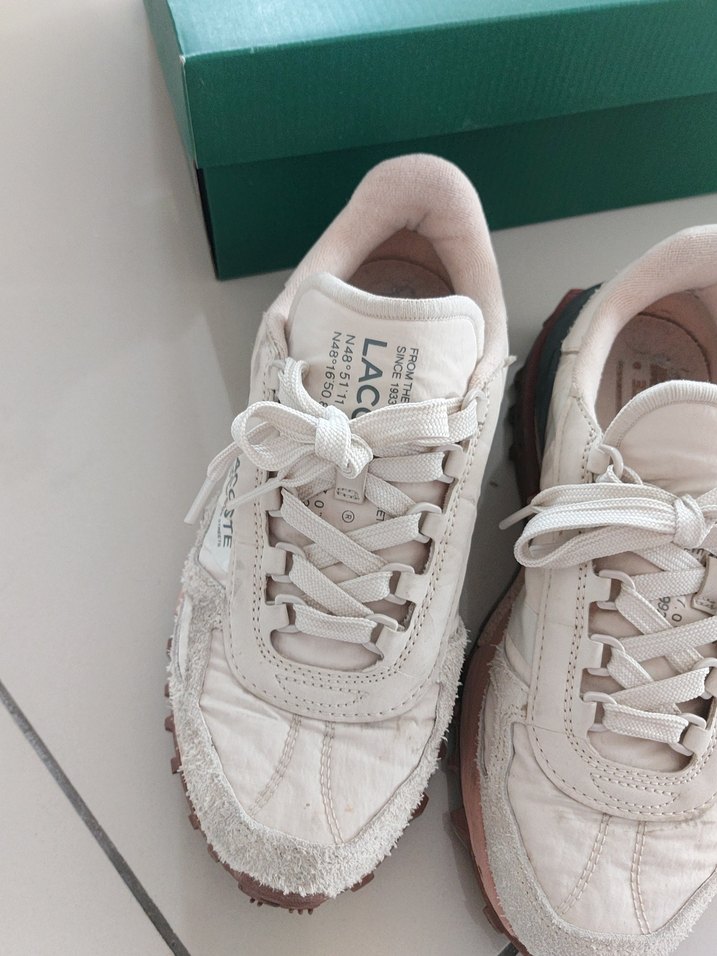 orjinal bej rengi  Lacoste kadin  Günlük Spor Ayakkabı - Görsel 3