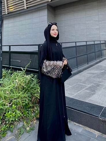 l Beden siyah Renk Abaya ferace