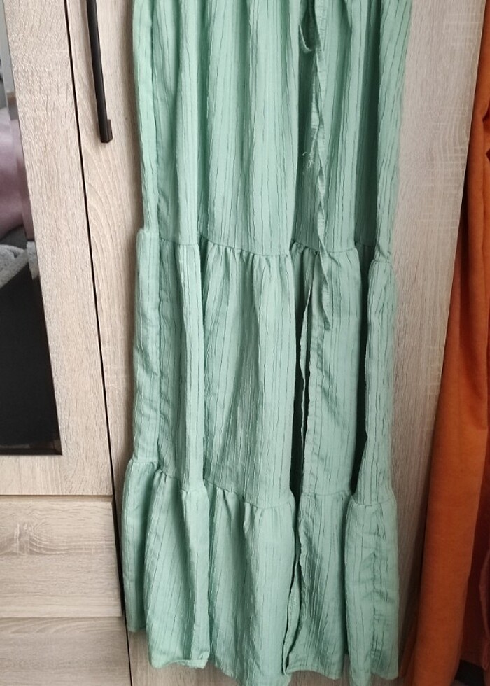 Trendyomilla Su Yeşili Plaj Elbisesi - Görsel 5