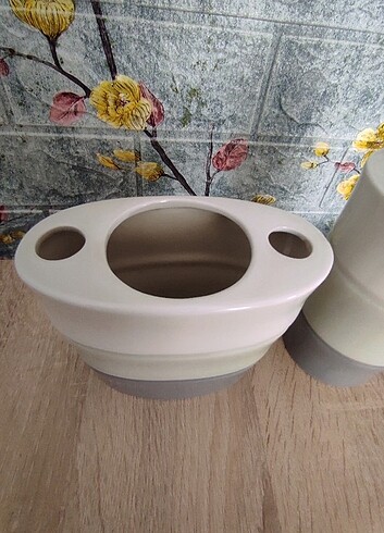 Seramik Banyo Seti Diş Fırçalık ve Sabunluk - Görsel 3