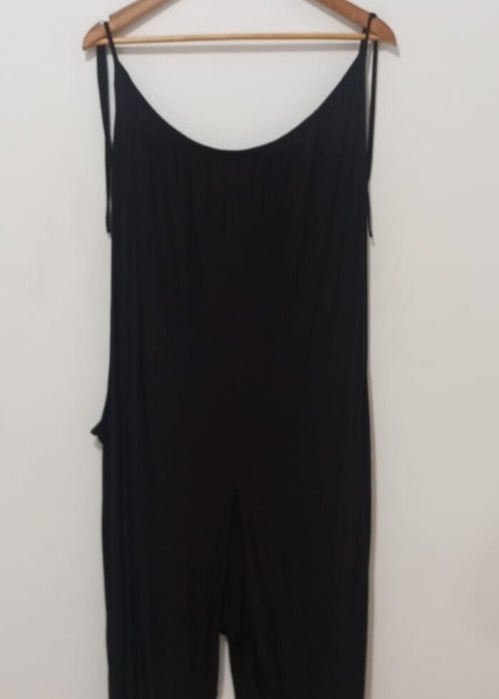 Siyah Yazlık Penye Salaş Elbise - Görsel 2