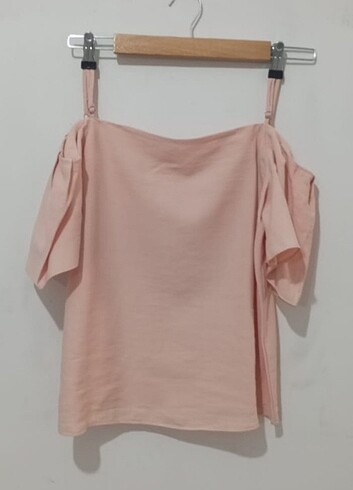 ADL Açık Pembe Düşük Omuzlu Askılı Bluz - Görsel 2