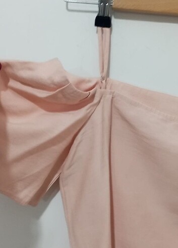 ADL Açık Pembe Düşük Omuzlu Askılı Bluz - Görsel 3