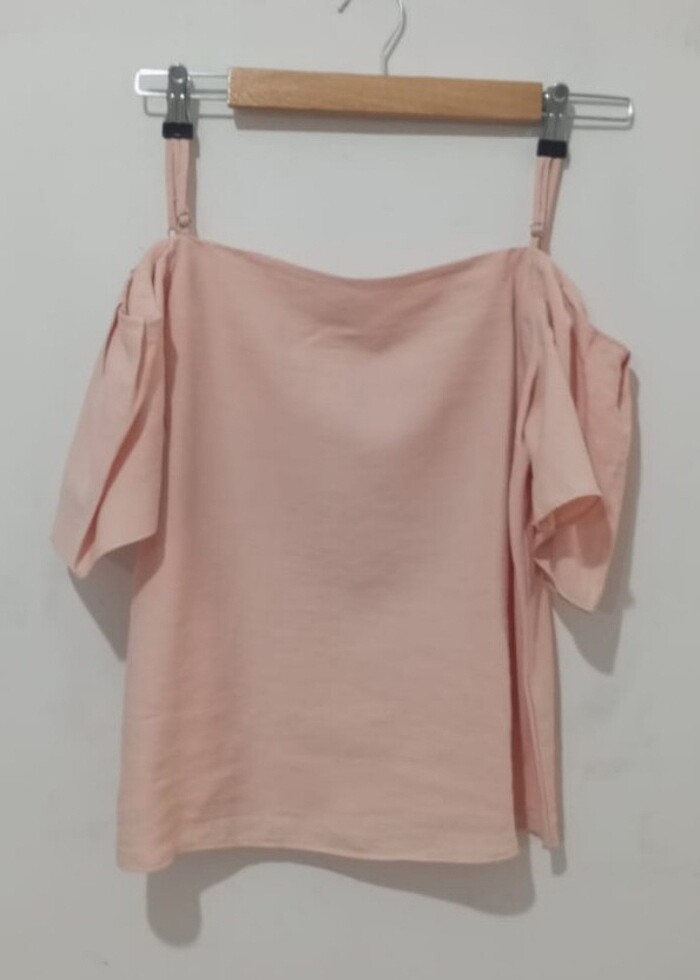 ADL Açık Pembe Düşük Omuzlu Askılı Bluz - Görsel 2