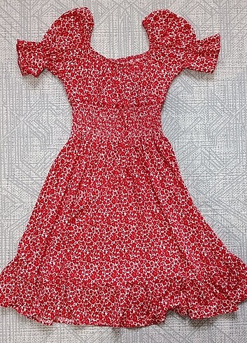 Çiçek Desenli Mini Elbise 