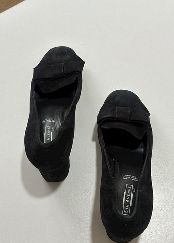 38 Beden Siyah Süet Klasik Kadın Topuklu Ayakkabı