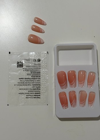 Bej Desenli Takma Tırnak Seti - Görsel 8