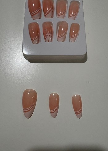 Bej Desenli Takma Tırnak Seti - Görsel 5