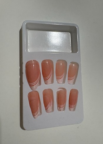 Bej Desenli Takma Tırnak Seti - Görsel 2