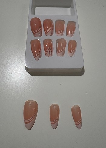 Bej Desenli Takma Tırnak Seti - Görsel 4