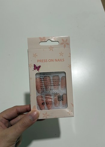 Bej Desenli Takma Tırnak Seti - Görsel 9