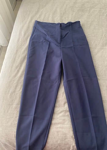 LC Waikiki Lacivert Pilili Kadın Kumaş Pantolon