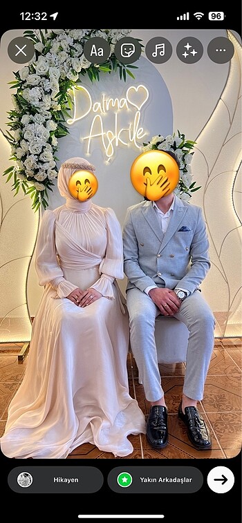 Tesettür Nişan söz elbisesi abiye bej nişanlık