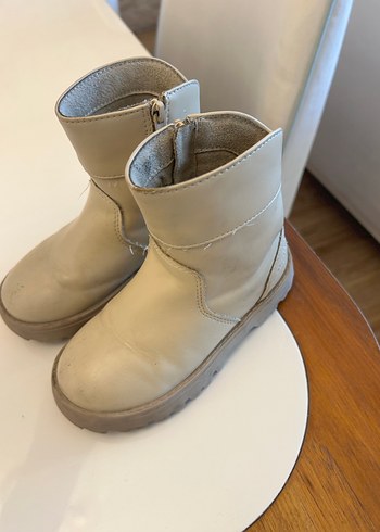 Bej Kız Çocuk Deri Bot - Görsel 5