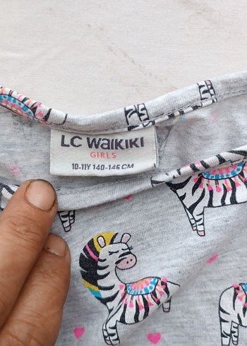 LC Waikiki Kız Çocuk Gri Baskılı elbise