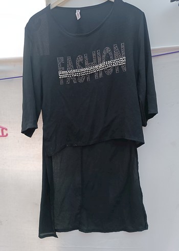 Diğer Siyah Payetli Uzun Kadın Tunik