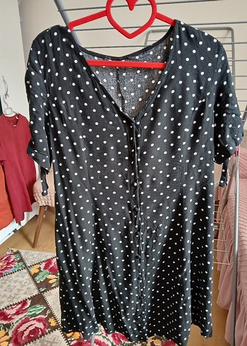 Diğer Puantiye Desenli Siyah Hamile Tunik