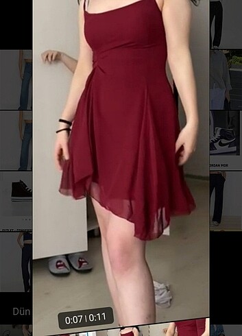 Trendyol & Milla bordo elbise