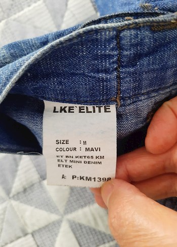 m Beden Kadın Mavi Pileli Kot Mini Etek