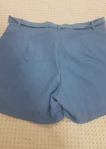 40 Beden mavi Renk Mavi Pamuklu Kemerli Mini Şort
