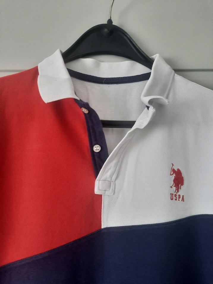 USPA Renkli Baskılı Polo Yaka Erkek Tişört - Görsel 4